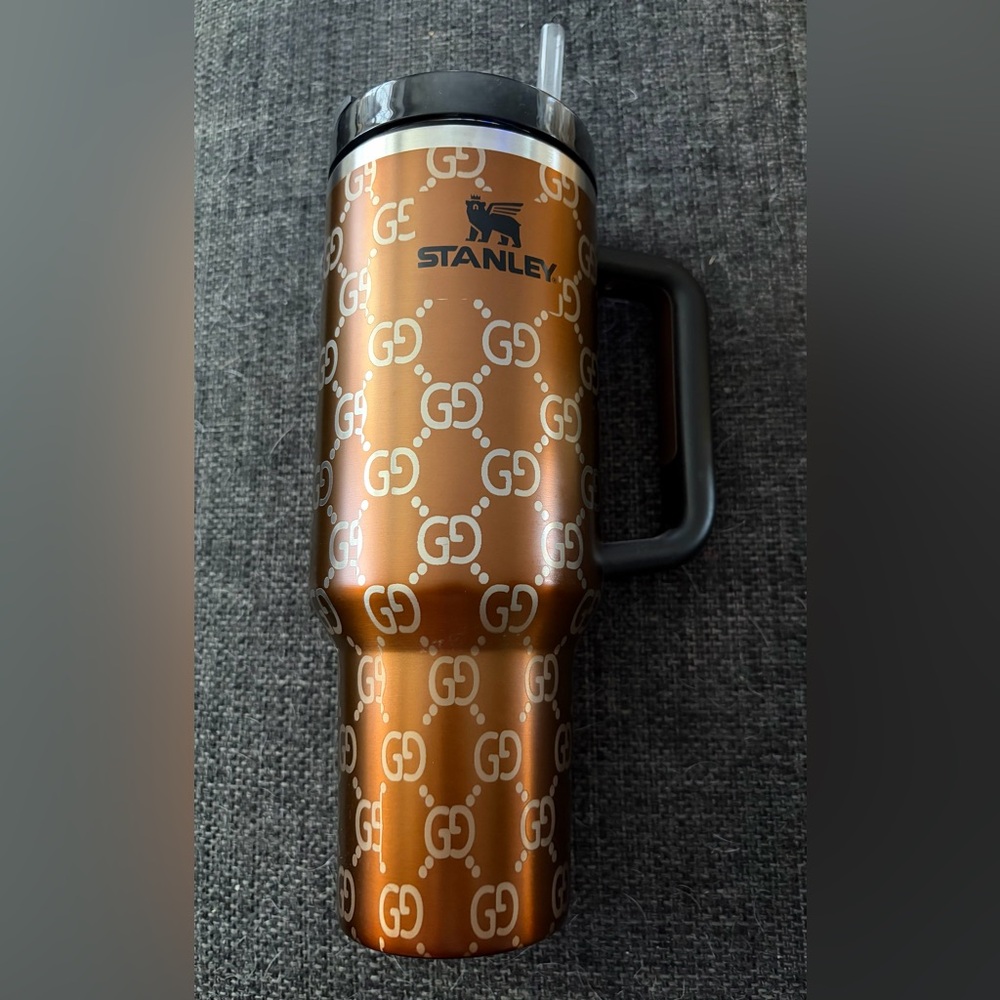 40oz Stanley Copper tumbler with Gucci design